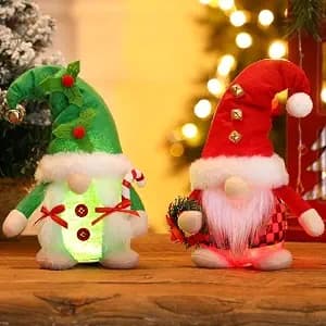 Lighted Christmas Gnomes, 8.3 Inch, 2 Pcs