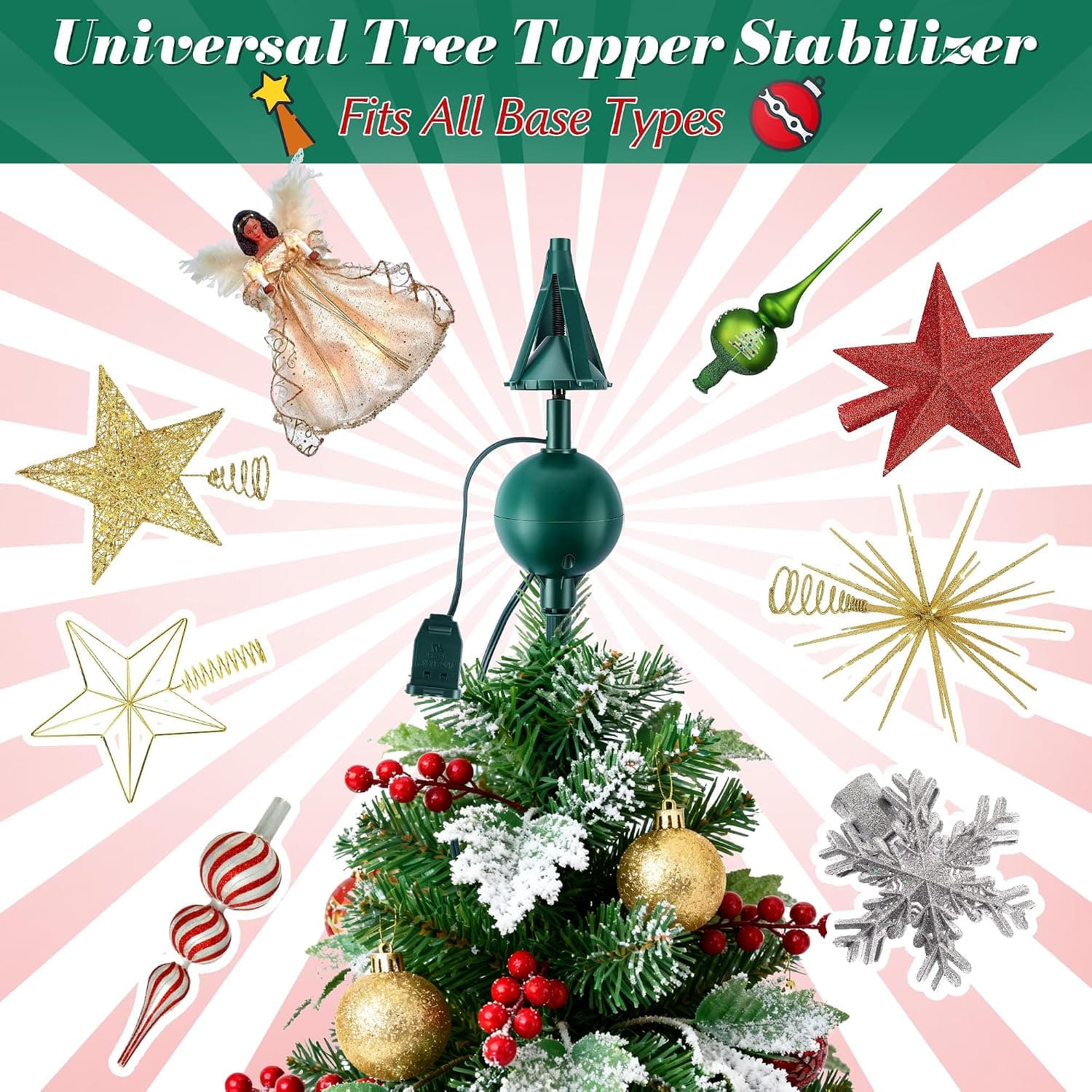 Electric Rotating Christmas Tree Topper Holder