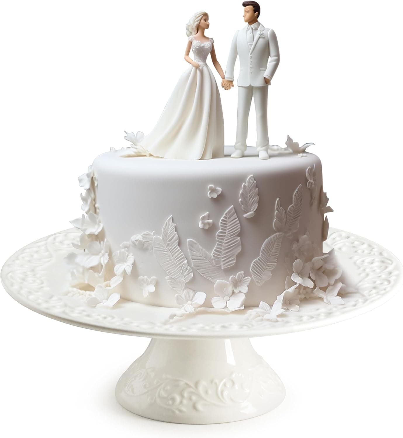 White Vintage Cake Stand, Fits Under 10" Cakes
