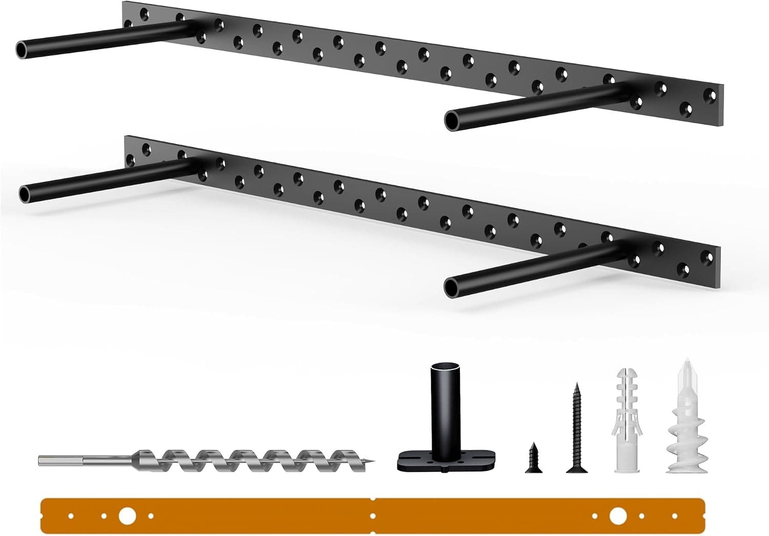 Heavy Duty Floating Mantel Shelf Brackets, Black, 2 Pcs