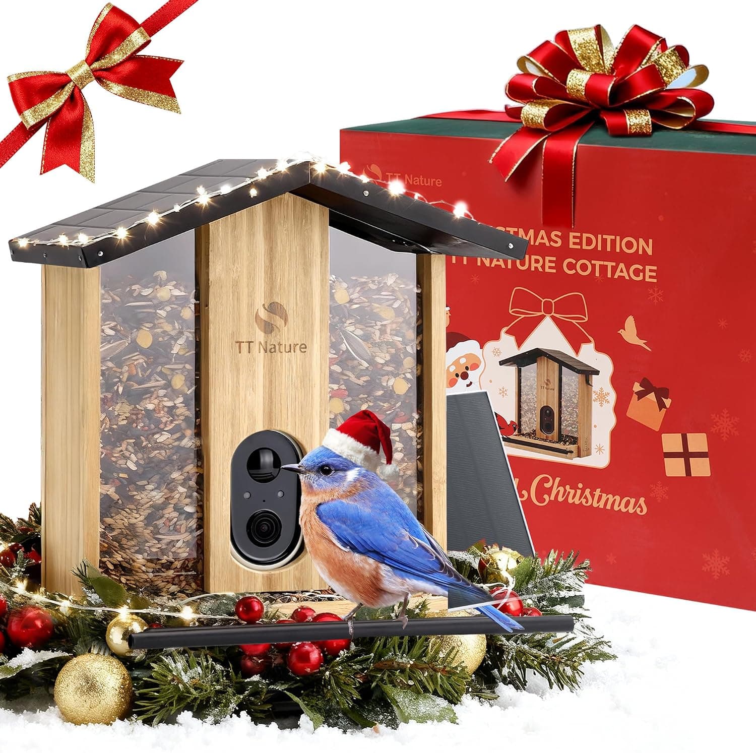 Smart Bird Feeder with Camera, AI Recognition, 3L