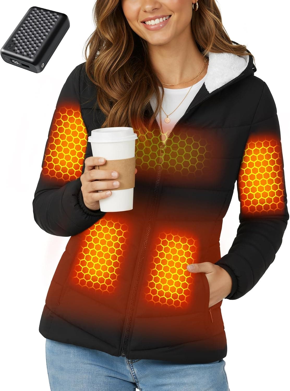 Women's Heated Jacket, 12V, 18400mAh Battery