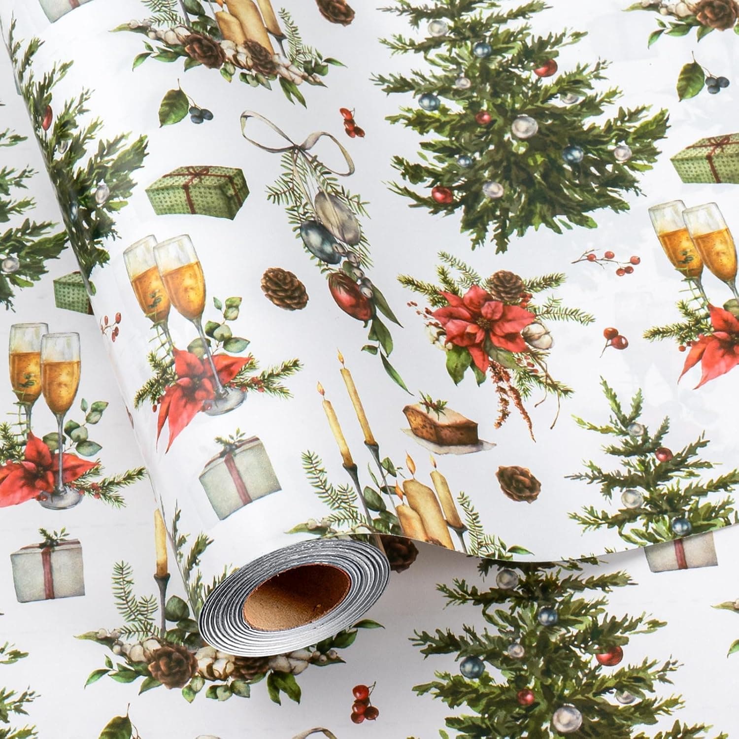 Watercolor Christmas Tree Wrapping Paper Roll