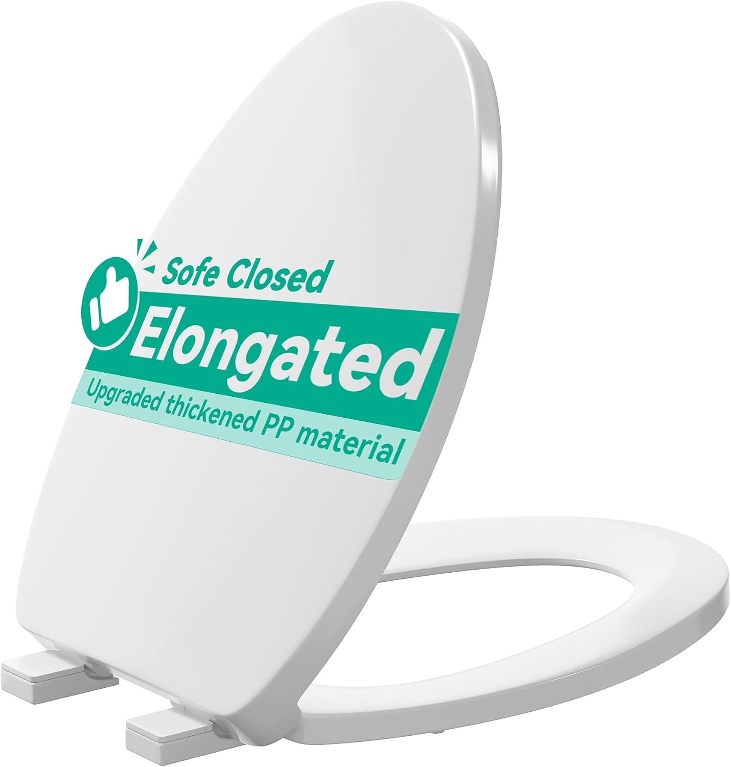 Elongated Quiet-Close Toilet Seat with Cover