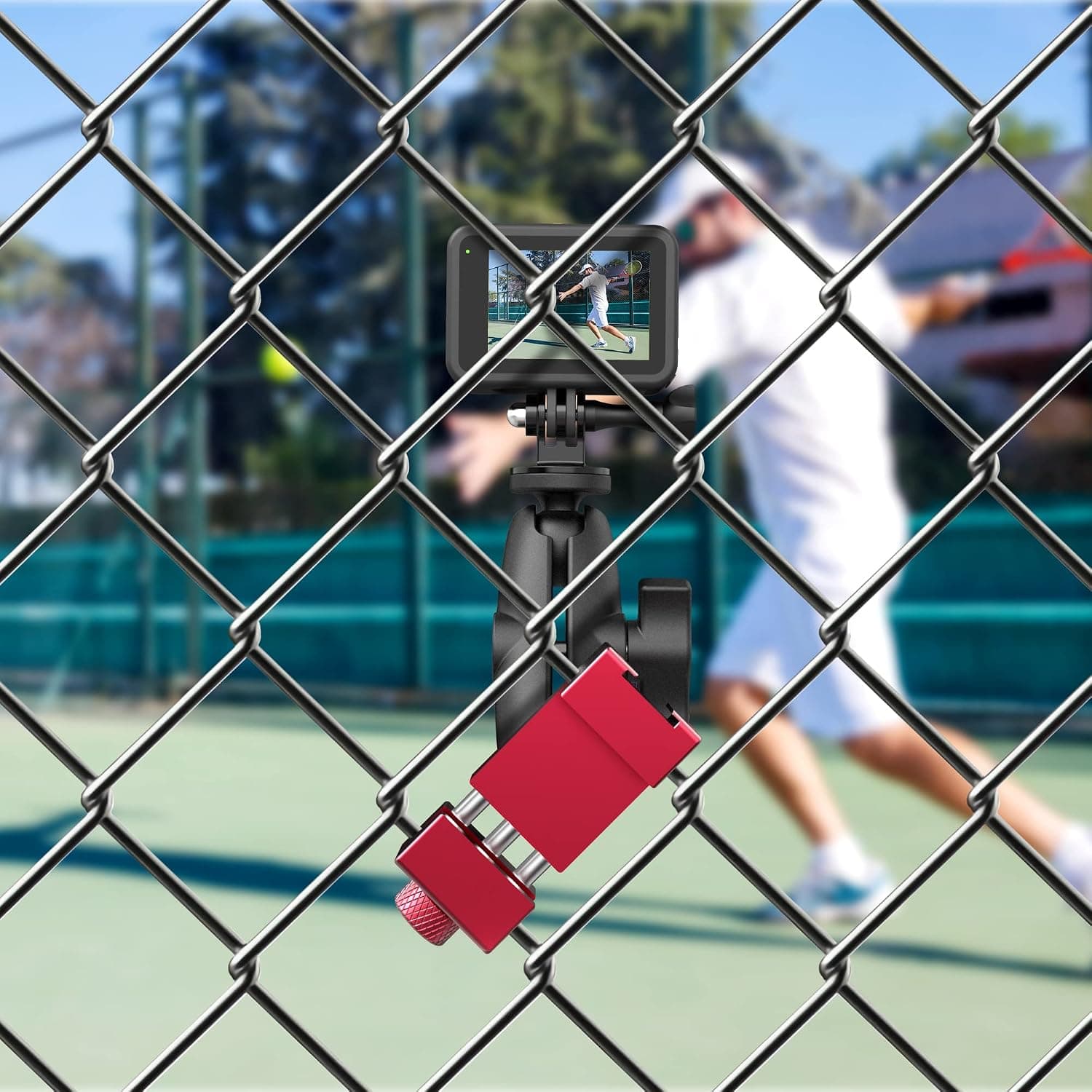 Aluminum Fence Mount with Shade for iPhone & GoPro