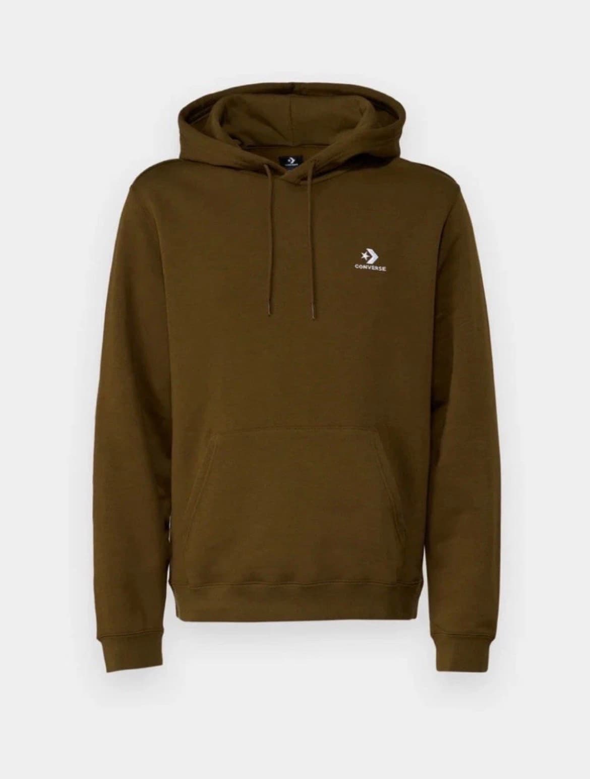 Converse Embroidered Star Chevron Fleece Hoodie, Olive, Medium