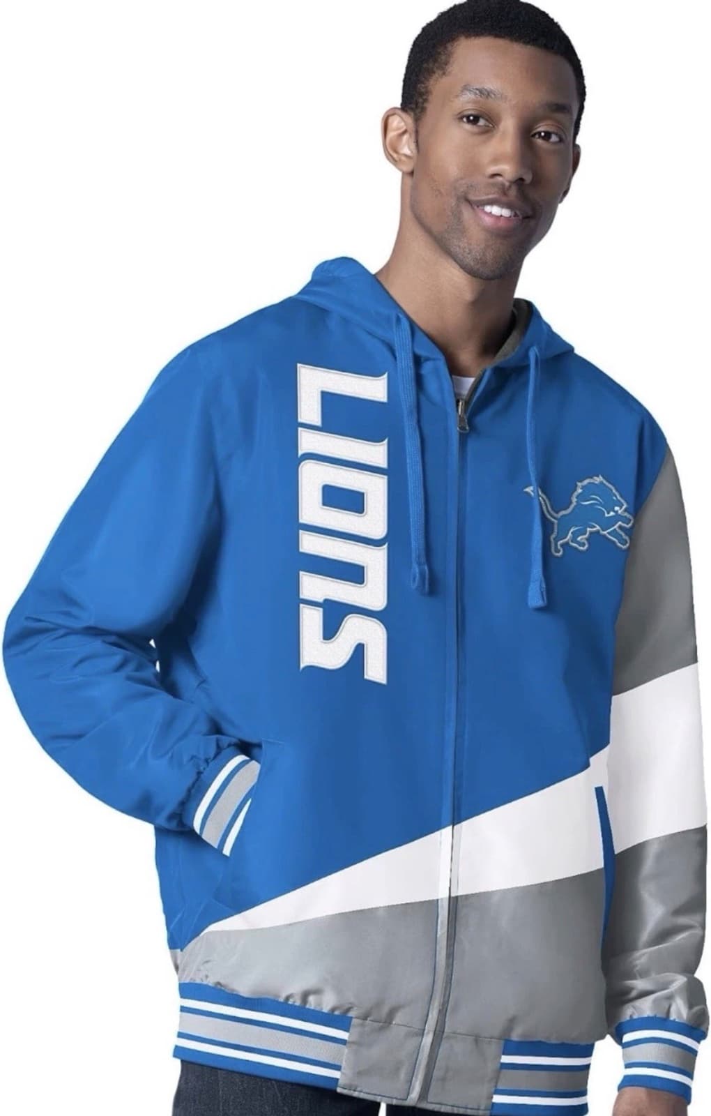 Detroit Lions Hooded Lightweight Jacket, XL
