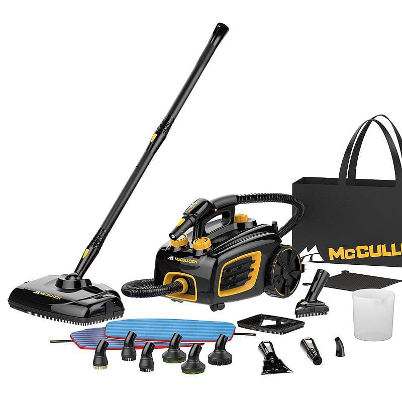 McCulloch MC1375 Canister Steam Cleaner with 20 Accessories, 90 Min Runtime
