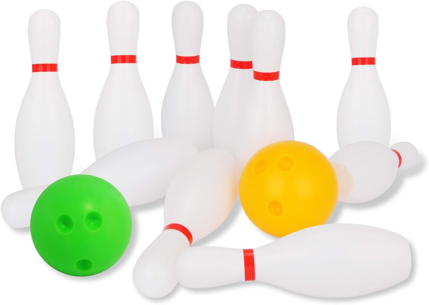 Kids Bowling Set with Pins & Balls, Ages 3-5, White