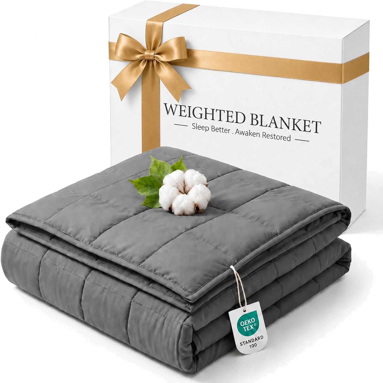 Machine Washable Weighted Blanket for Adults, Gray