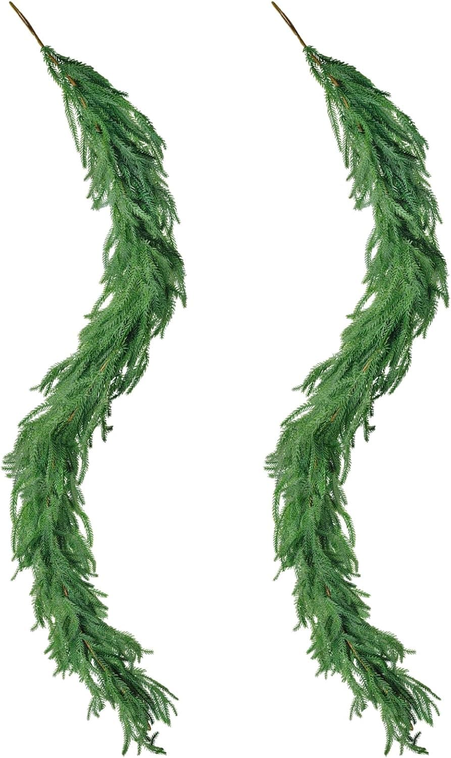 Norfolk Pine Christmas Garland, 6 ft, 2 Pack