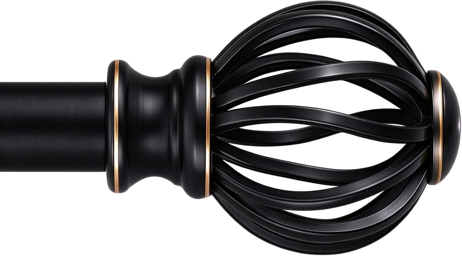 Adjustable Curtain Rod, 30-88 in, Heavy Duty Metal, Black