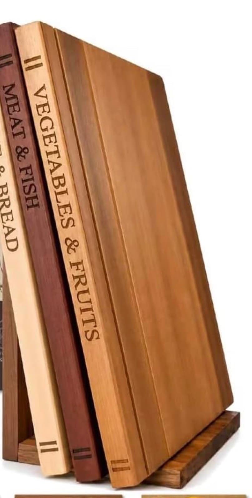 Wood Book-Style Cutting Board Set, Meat & Produce (Small Crack on Bottom)