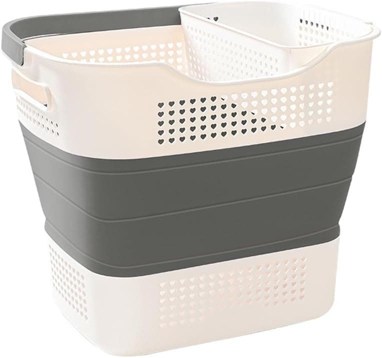 46L Collapsible Laundry Basket with Underwear Hamper
