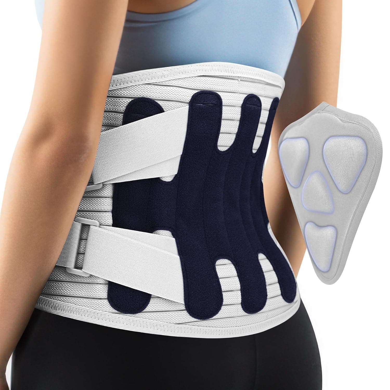 Lumbar Back Brace for Lower Back Pain, Steel Stays, Breathable Mesh