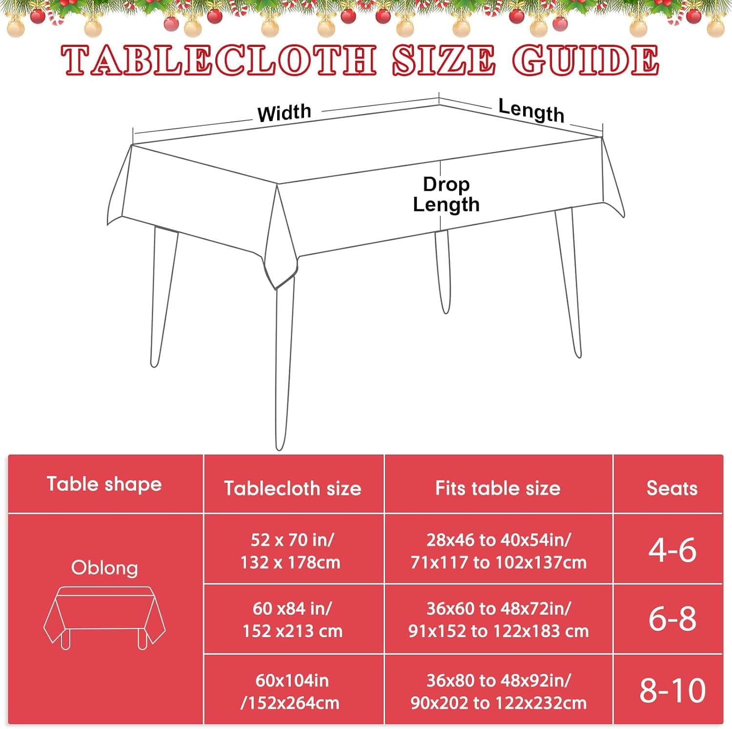 Christmas Tablecloth, 60 x 84 in, Red Buffalo Plaid Snowman & Santa
