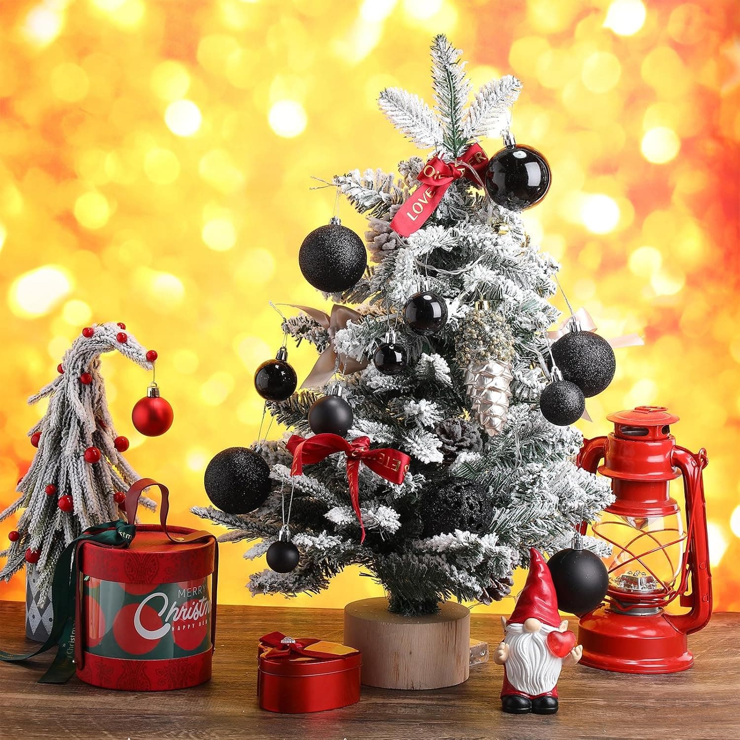 100 Pcs Shatterproof Christmas Ball Ornaments, Black