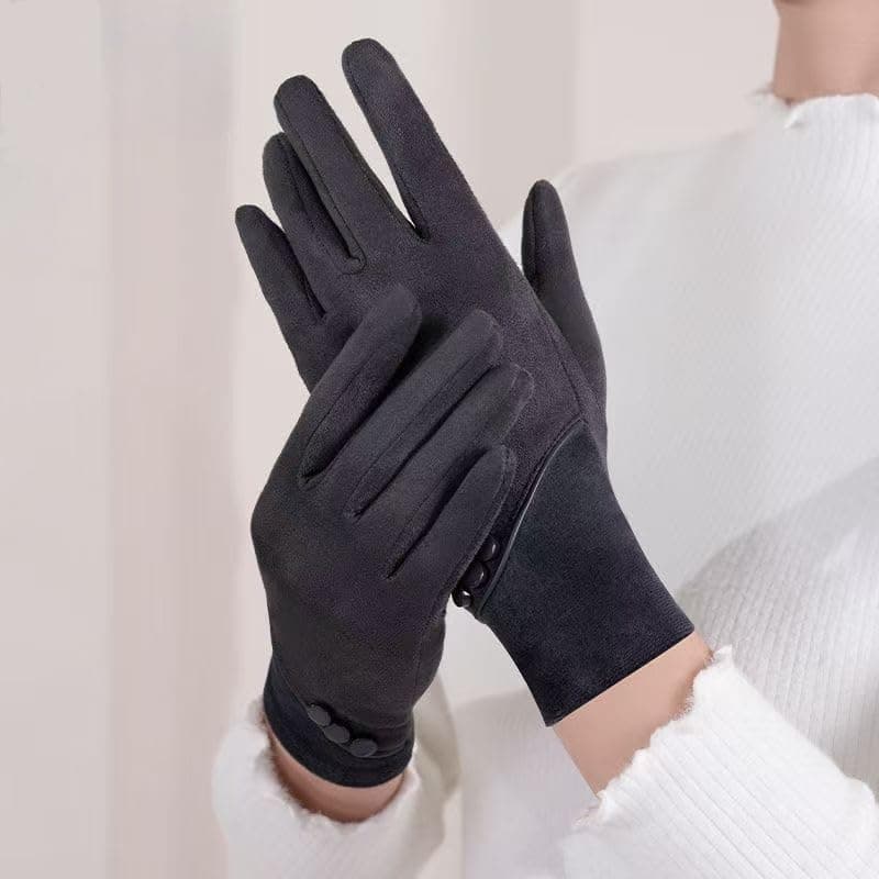 Women's Touch Screen Winter Gloves, Soft & Warm, Black — photo 2