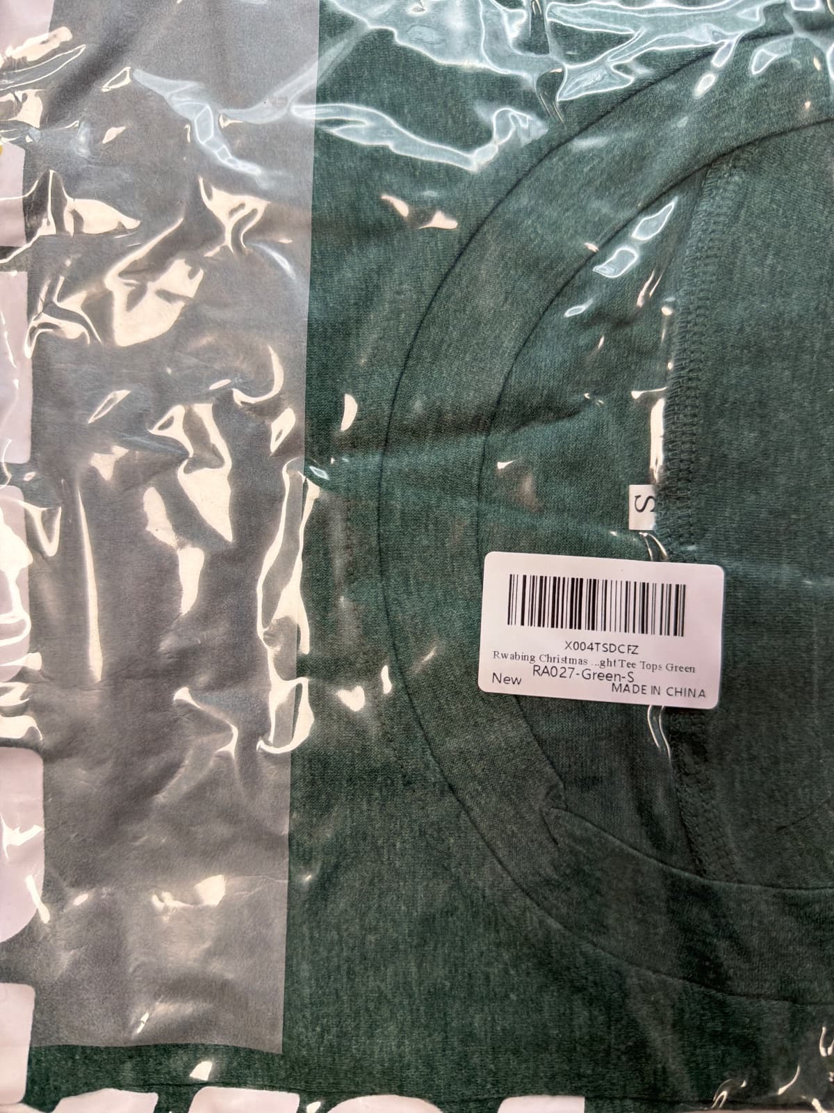 Women's Christmas Shirt, Merry Vibes Only Tee, Green — photo 4