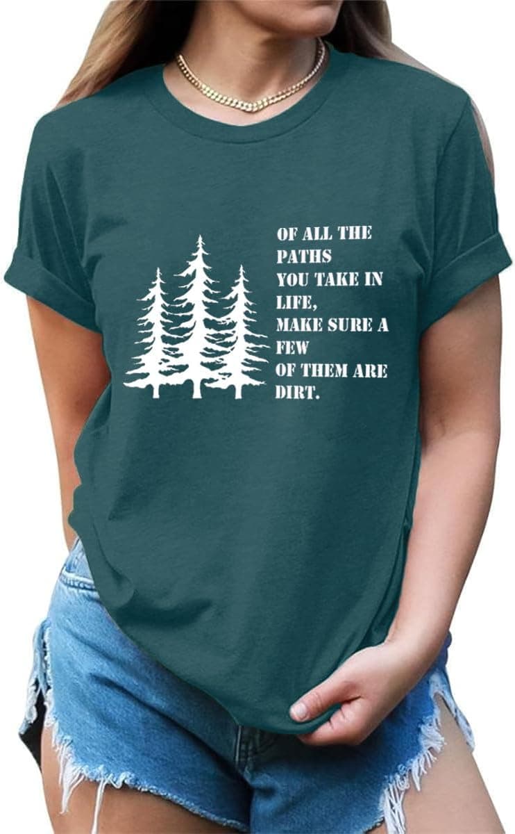 Women's Mountain Pine Tree Graphic T-Shirt — photo 2