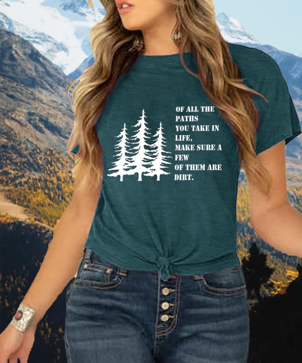 Women's Mountain Pine Tree Graphic T-Shirt — photo 3
