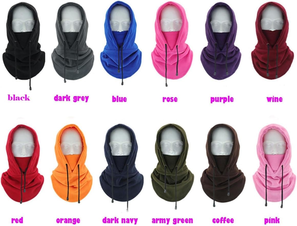 Fleece Balaclava Ski Mask, Windproof Winter Hood, Black — photo 2