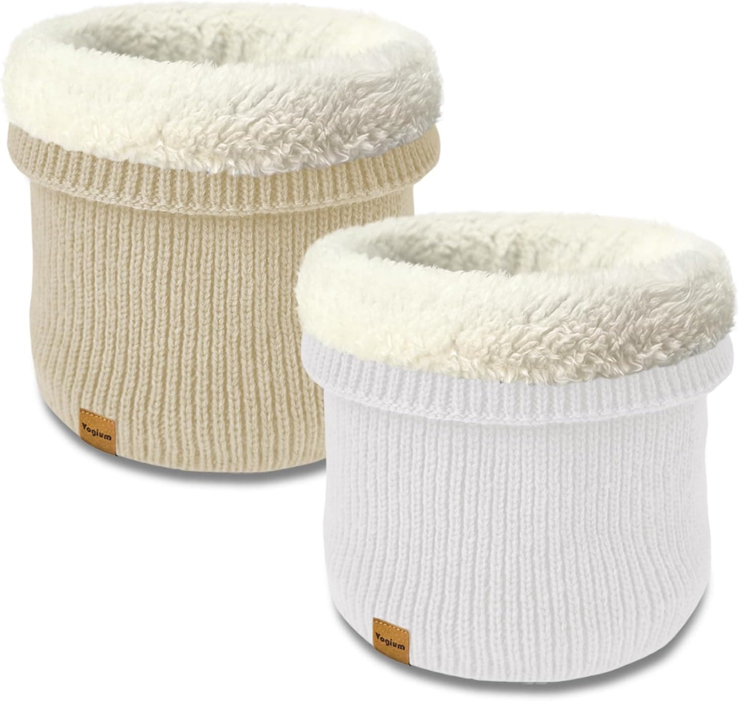 Kids Fleece Lined Ribbed Knit Neck Warmer Gaiter