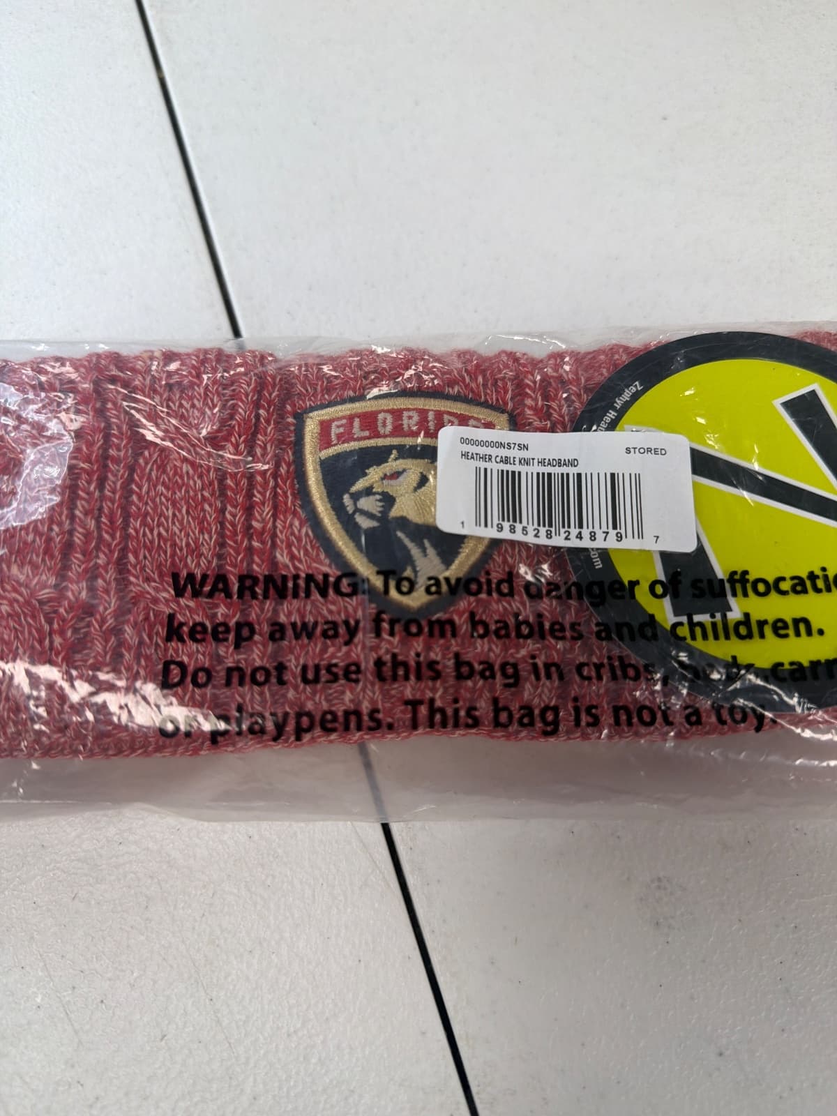 NHL Officially Licensed Heathered Cable Knit Headband, Red — photo 3