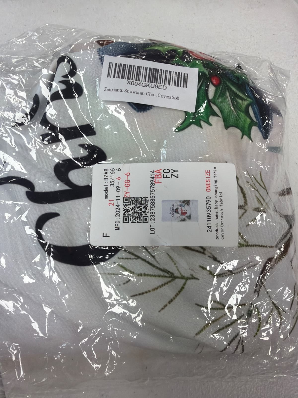Christmas Snowman Baby Changing Pad Cover — photo 4