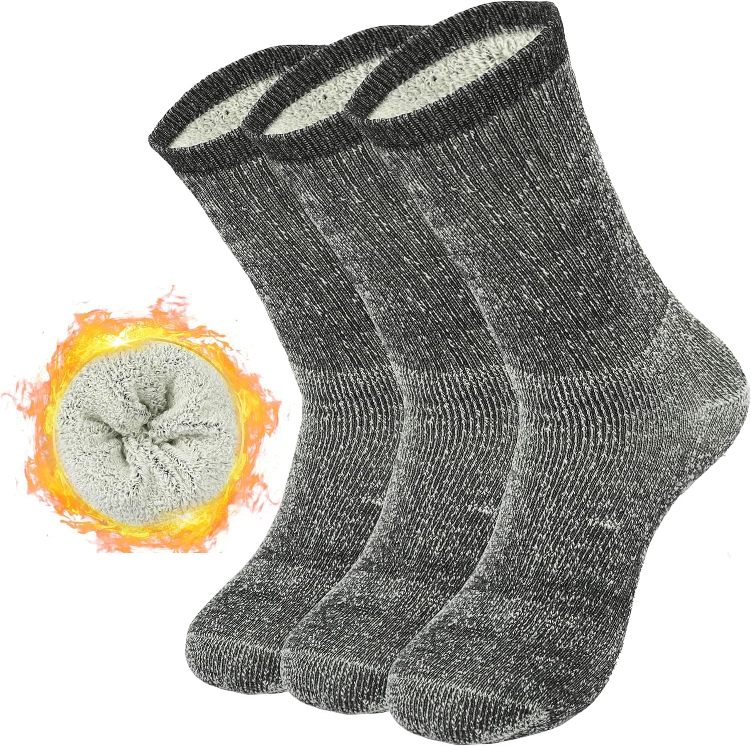 Women's Merino Wool Hiking Socks, Thermal Crew, Size 5-11