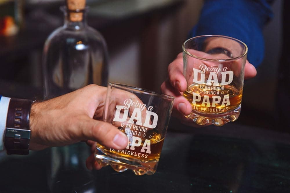 Papa Gift Whiskey Glass, Being a Dad Is an Honor, Being a Papa Is Priceless — photo 2