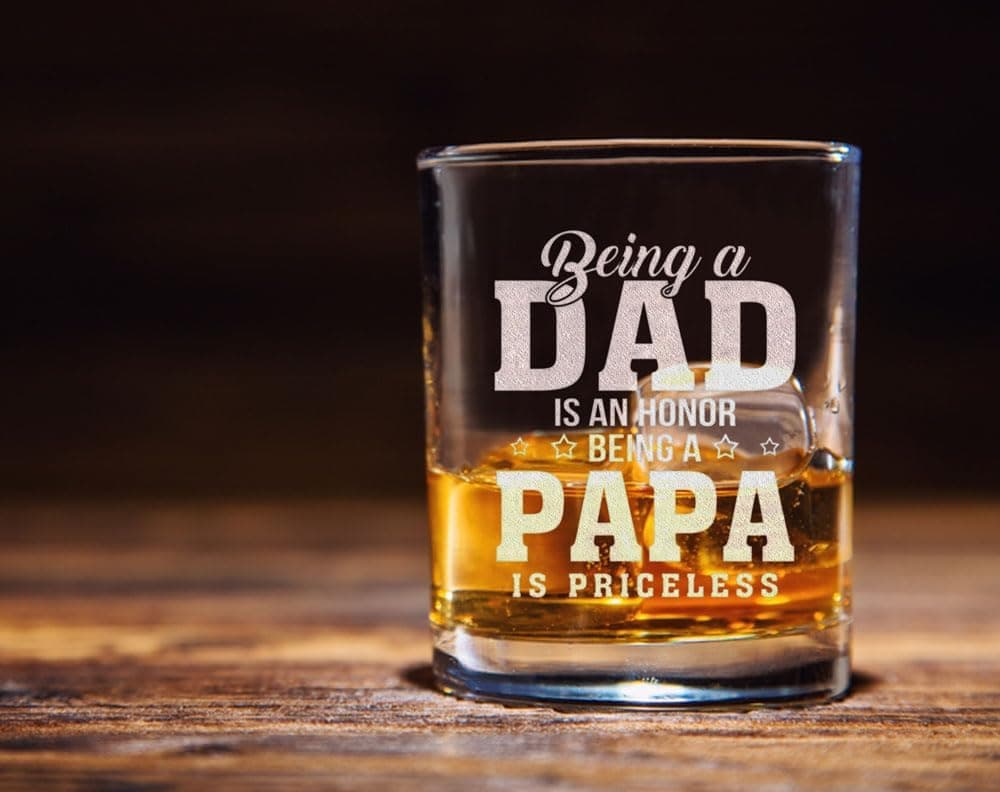 Papa Gift Whiskey Glass, Being a Dad Is an Honor, Being a Papa Is Priceless — photo 3