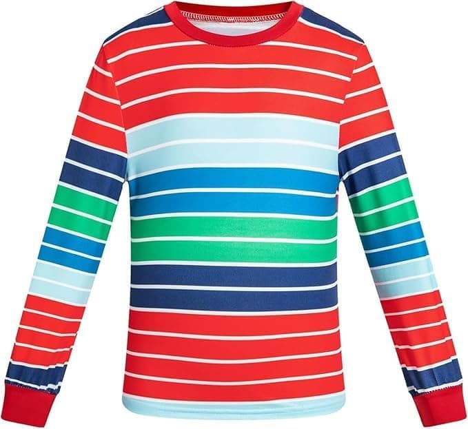 Kids Rainbow Striped Long Sleeve Shirt, Ages 2-11