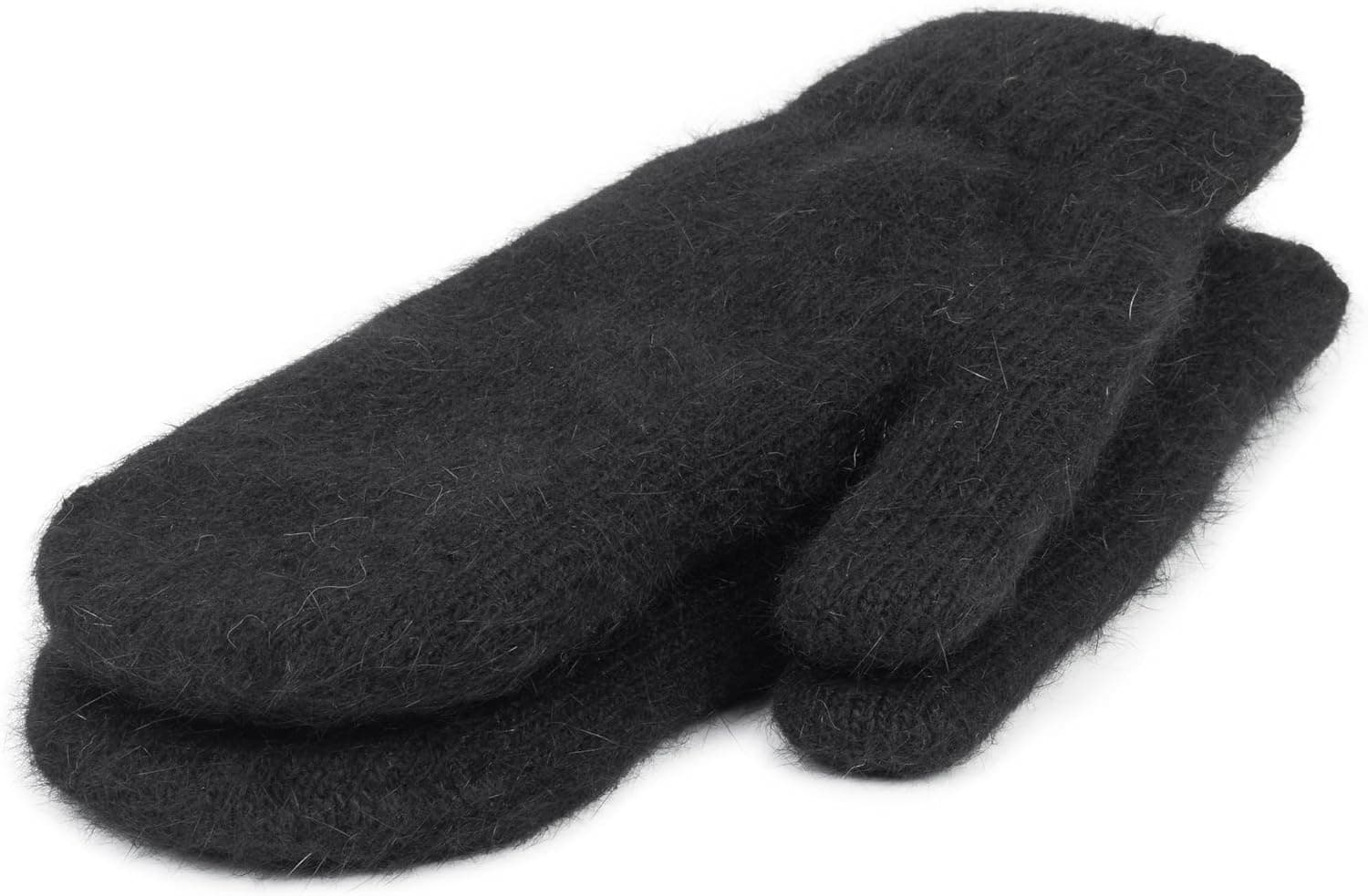 Unisex Knit Winter Mittens, Black — photo 3