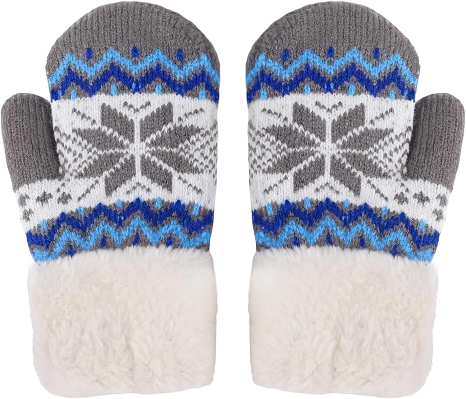 Kids Snowflake Knit Mittens, Ages 3-7