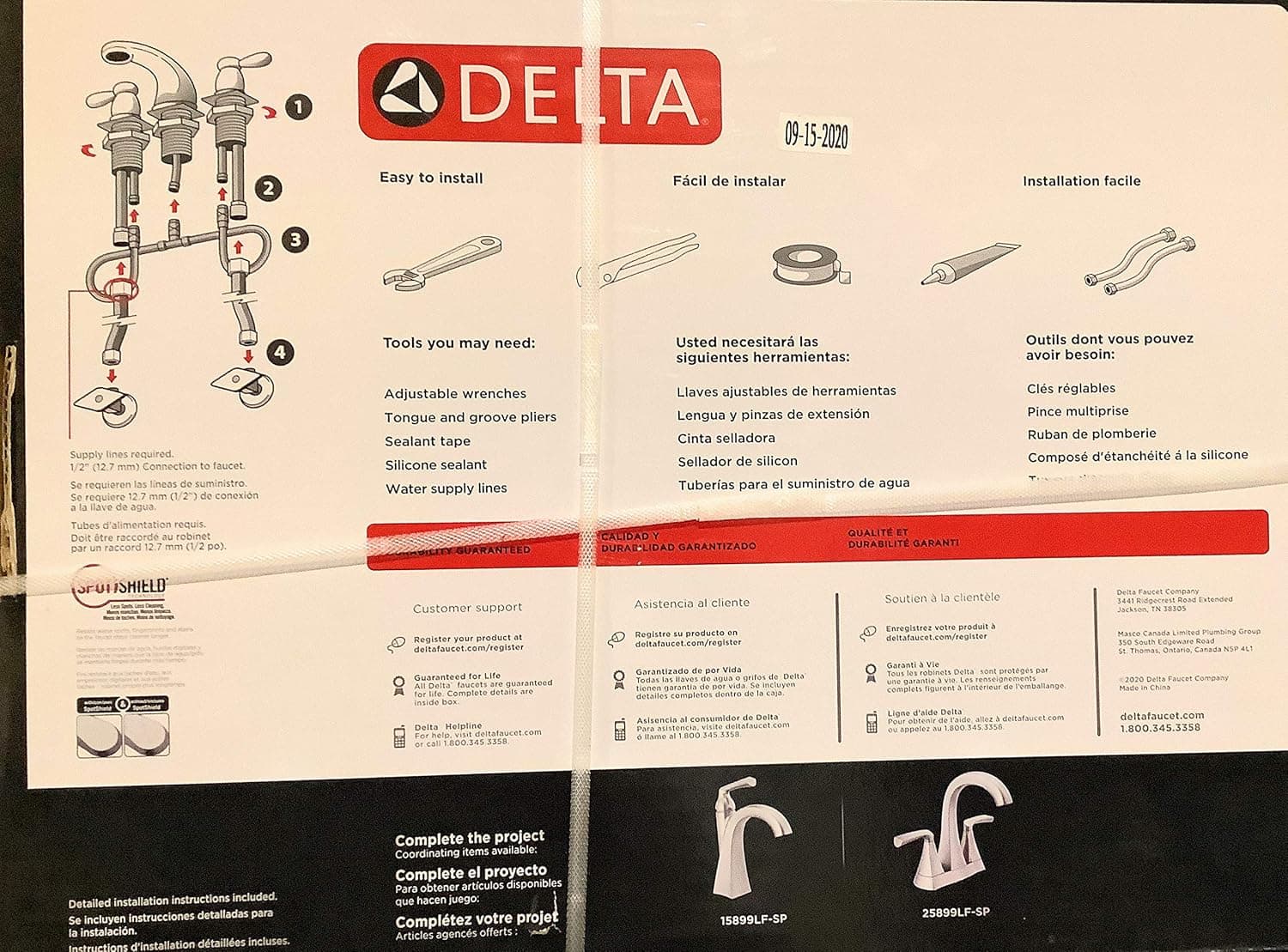 Delta Pierce 8 in Widespread 2-Handle Bathroom Faucet, SpotShield Brushed Nickel — photo 2