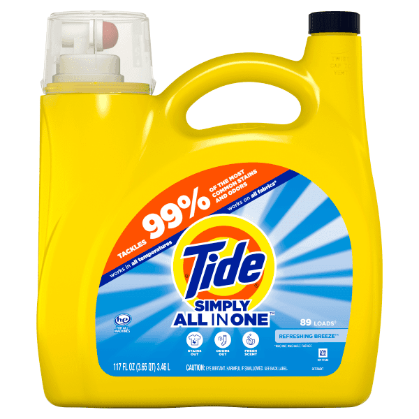 Tide Simply Clean & Fresh HE Liquid Laundry Detergent, 117 fl oz, 89 Loads (Full)