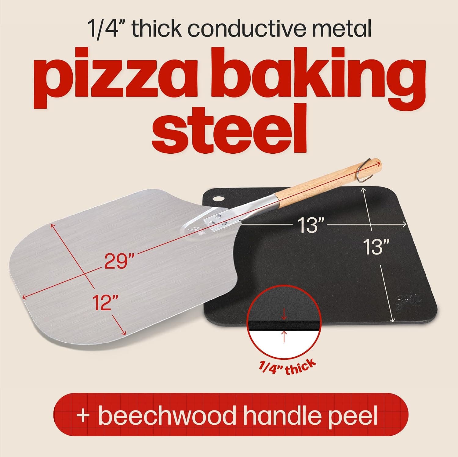 XL 1/4 in Thick Square Pizza Baking Steel — photo 2