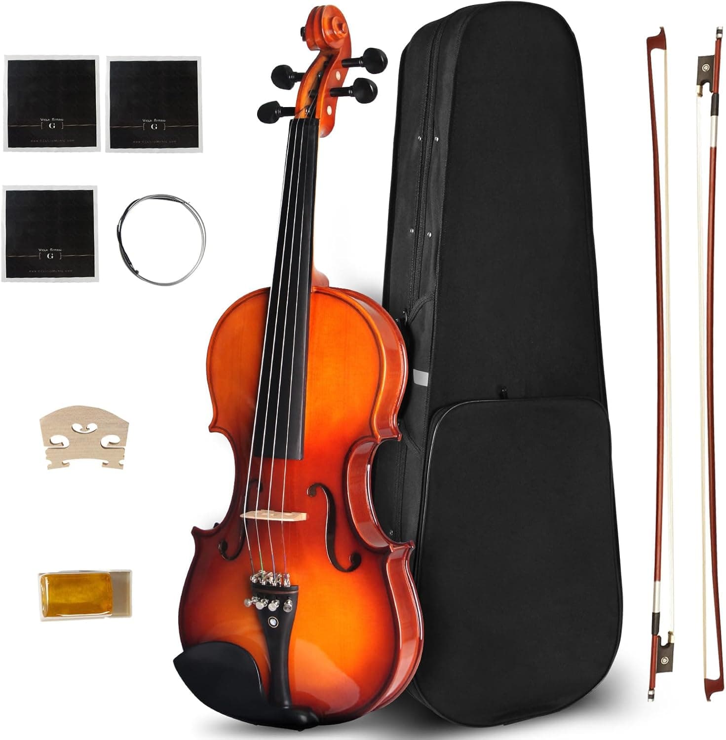 Beginner Violin Set, 1/2 Size, CVN-300 with Case and Bow