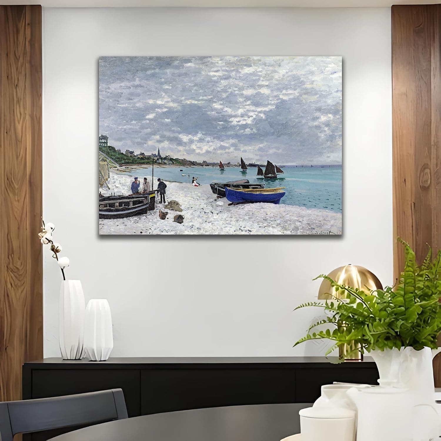 Claude Monet The Beach at Sainte-Adresse Oil Painting Reproduction - Giclee Canvas Print — photo 3