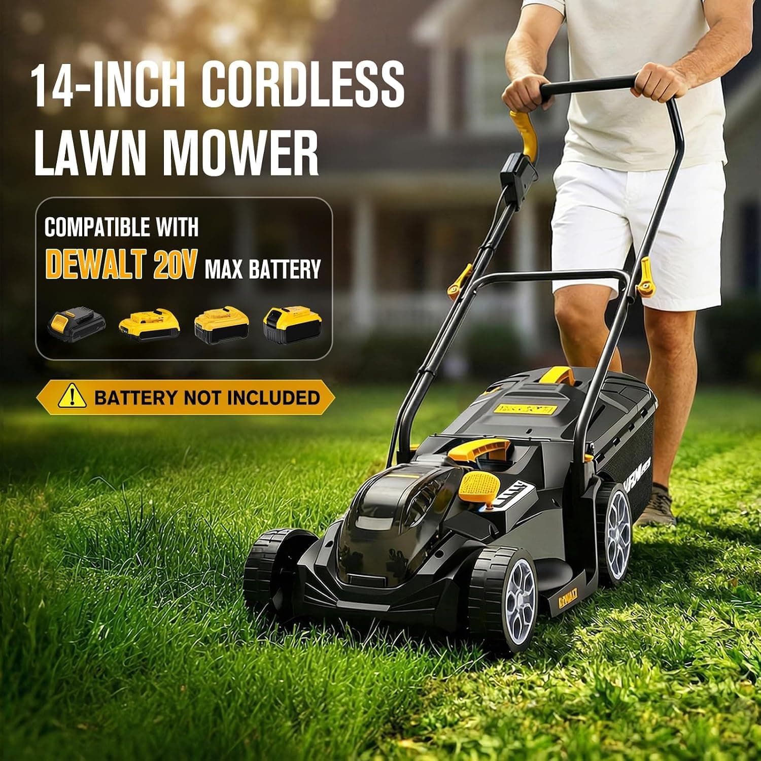 Cordless 14 in Brushless Lawn Mower for DeWalt 20V MAX Batteries (Tool Only) — photo 2