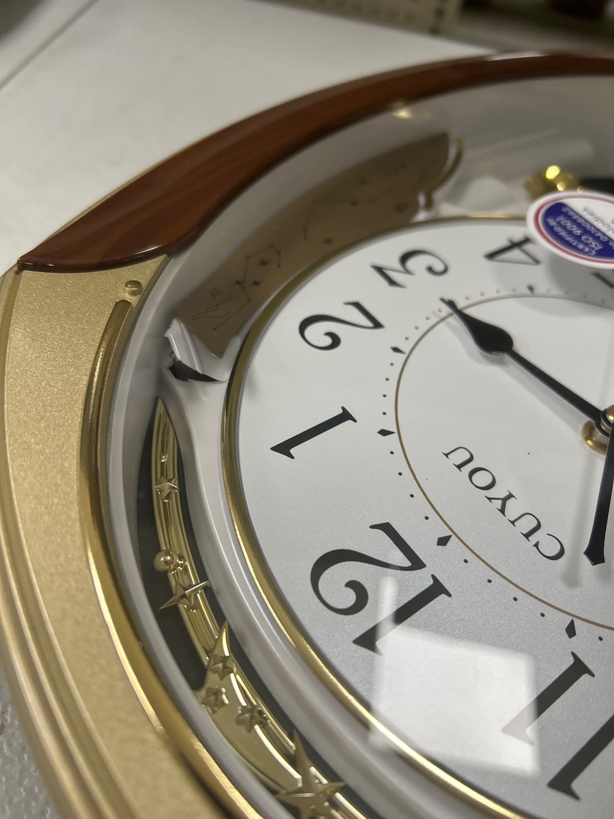 Musical Motion Chime Wall Clock with Rotating Pendulum, 18 Melodies (Has Crack, Pictured) — photo 3