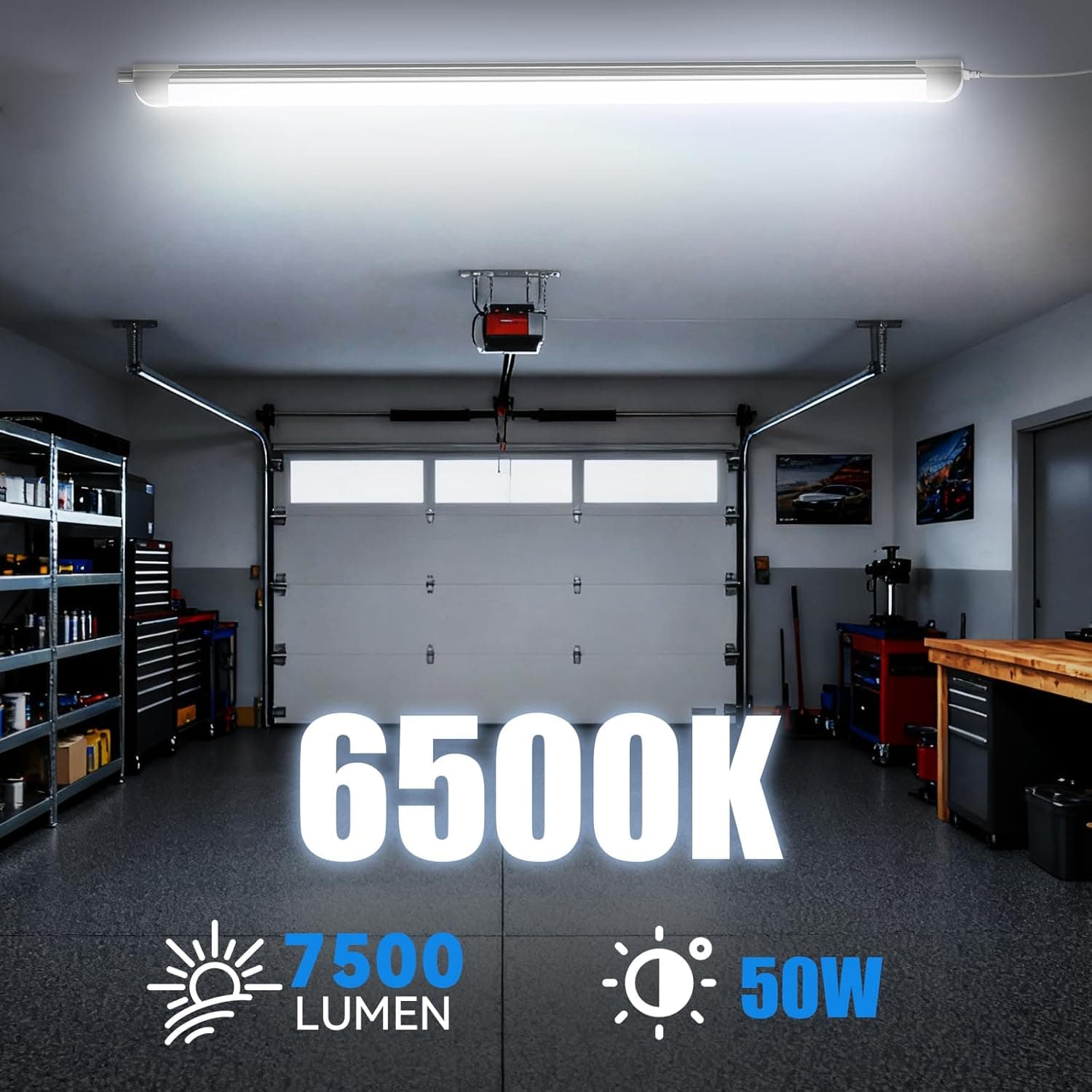 4 ft LED Shop Light, 50W, 7500LM, D Shape — photo 2