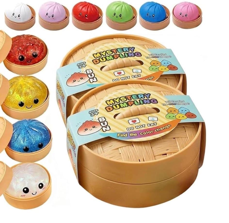 Dumpling Squishy Mystery Box, 6 Pieces