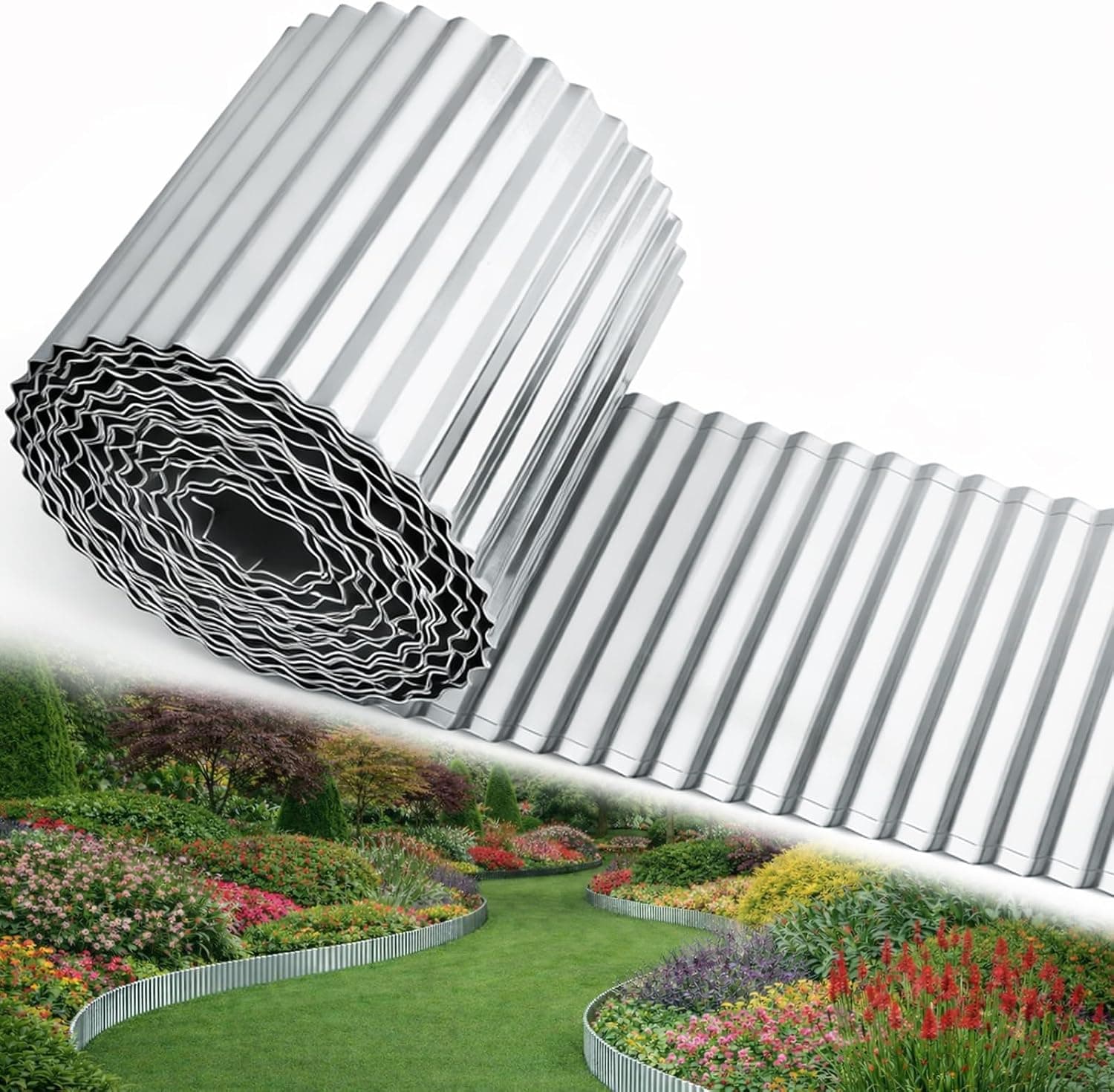 Corrugated Metal Landscape Edging, 6 in x 65 ft