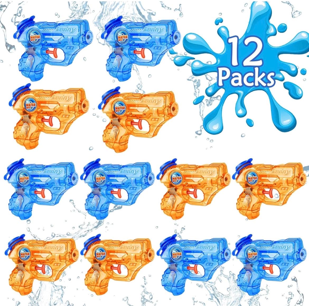 Mini Water Guns for Kids, 12-Pack