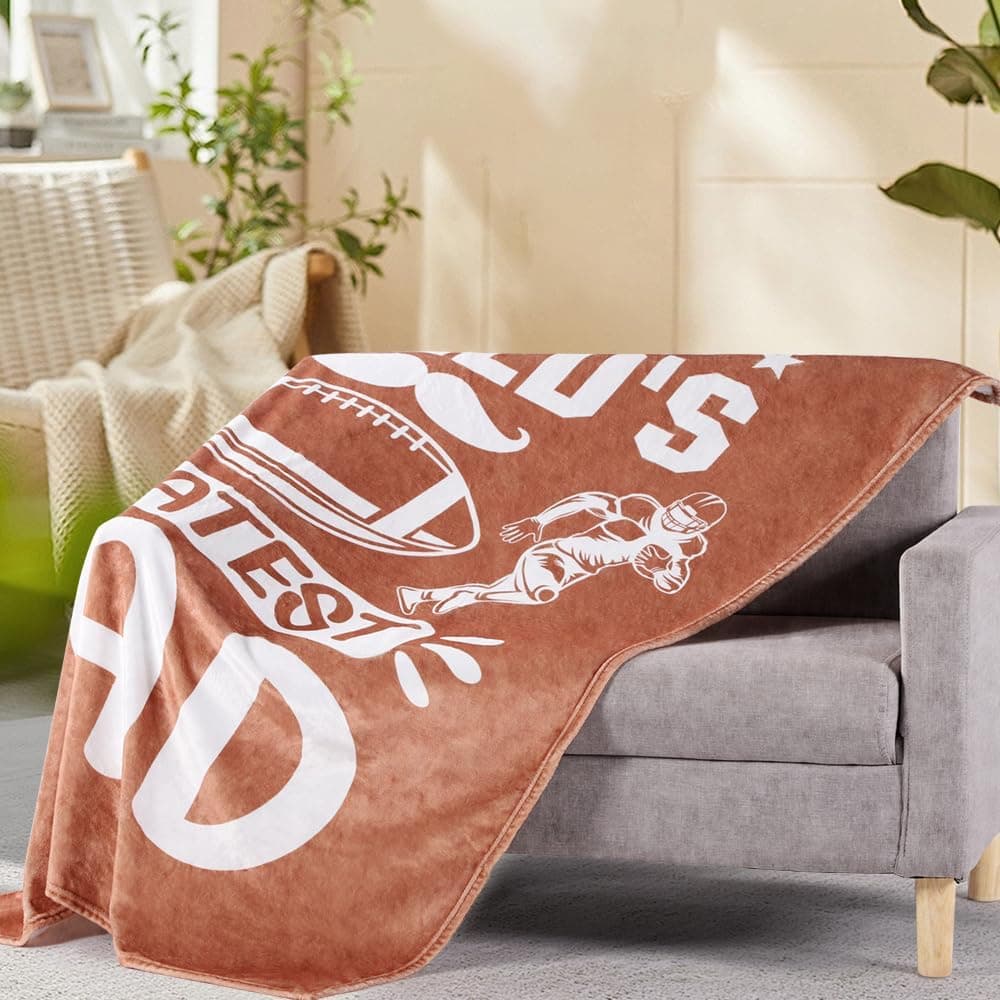 World's Greatest Dad Football Throw Blanket, 50 x 60 in — photo 2