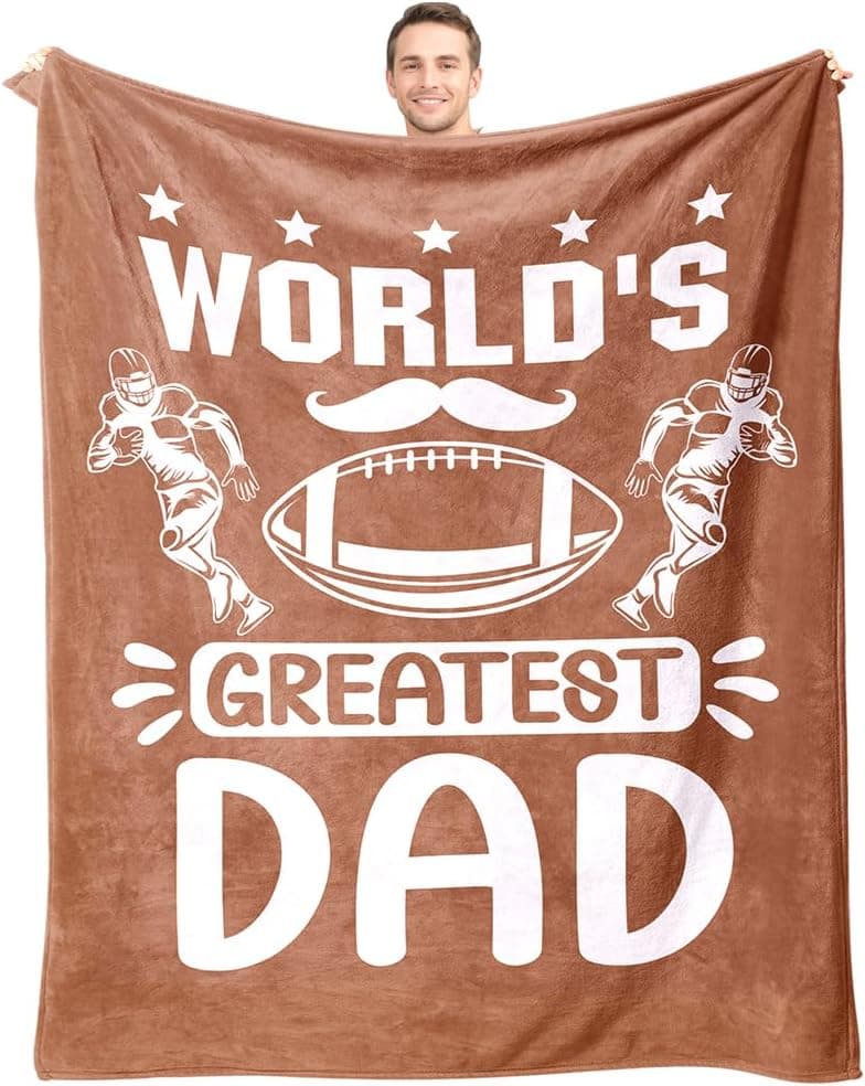 World's Greatest Dad Football Throw Blanket, 50 x 60 in