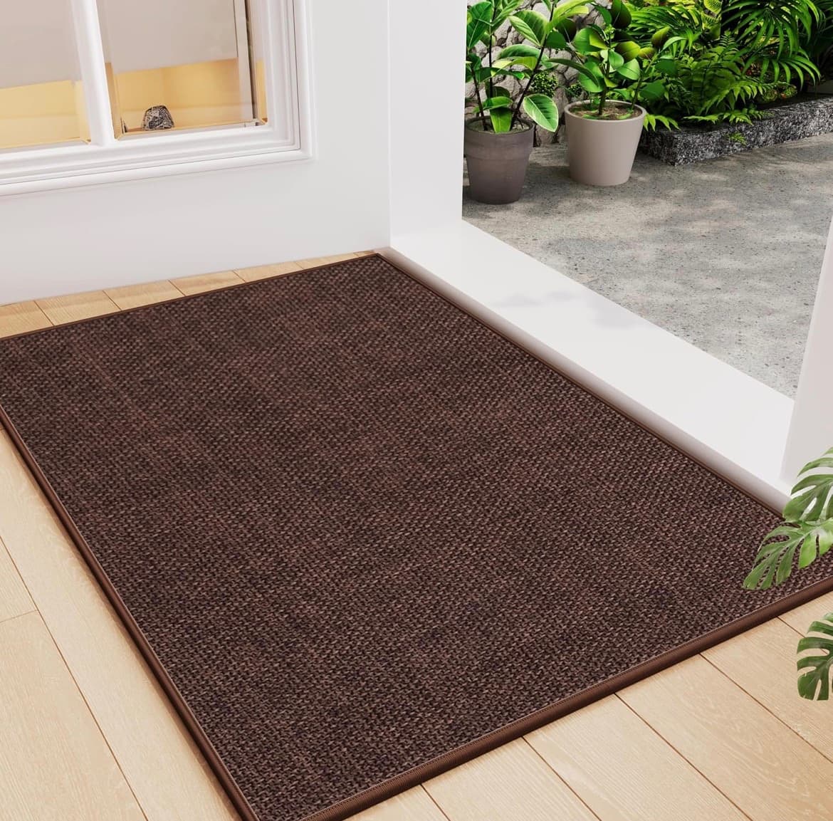 Front Door Entry Mat, 36 x 46 in, Brown