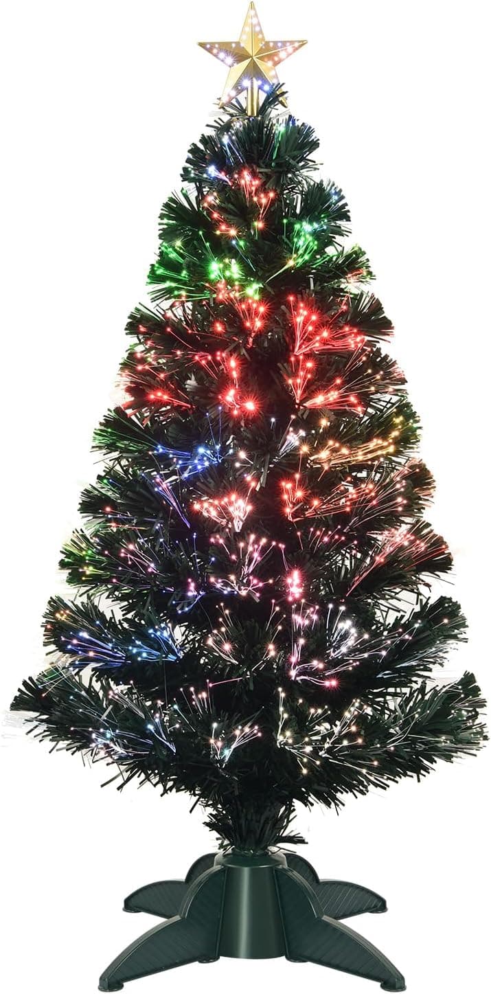 3 ft Pre-Lit Fiber Optic Christmas Tree with Star